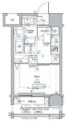 ＳＹＮＥＸ赤塚駅前[1K/21.6m2]の間取図