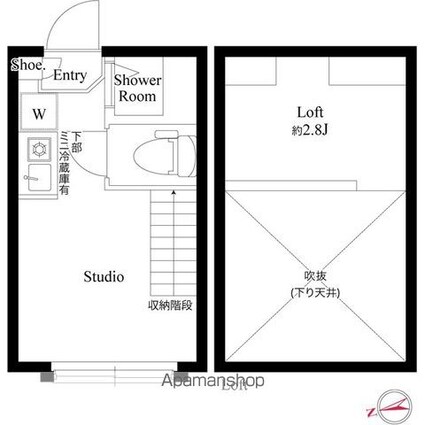 ハーモニーテラス高井戸西[1R/10.5m2]の間取図