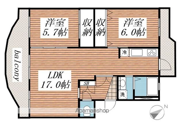 サニーホームズ検見川３号棟の間取り