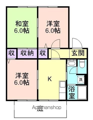 【岩出市清水のハイツの間取り】