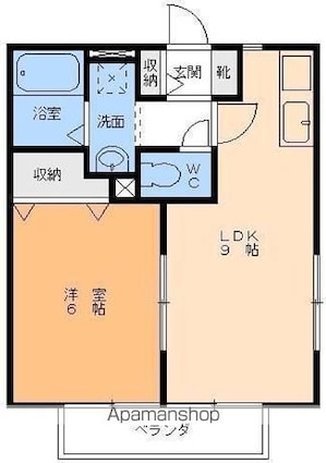 ソレジオ枝松[1LDK/35.91m2]の間取図