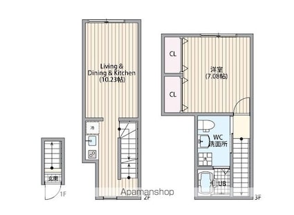 マーレ弦巻[1LDK/46.83m2]の間取図