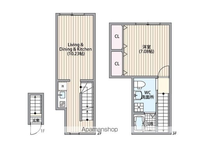 マーレ弦巻[1LDK/46.83m2]の間取図