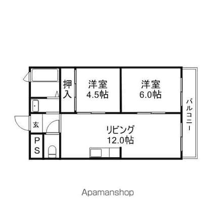 ライフノート南郷[2LDK/55m2]の間取図