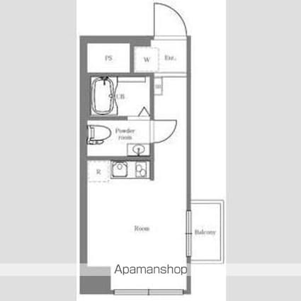 キャッスルマンション幡ヶ谷[1R/19.29m2]の間取図