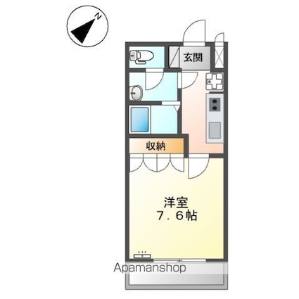 和歌山県和歌山市本脇[1K/26.25m2]の間取図