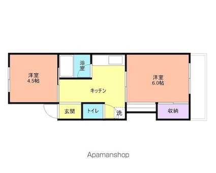 和歌山県和歌山市本町８丁目[2DK/32.47m2]の間取図