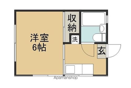 ルーレット台原[1K/17.33m2]の間取図