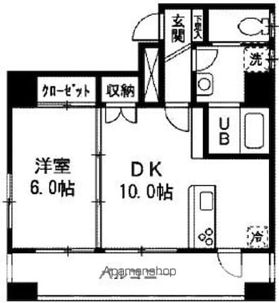 シャローグラス[1LDK/39.19m2]の間取図