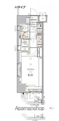 ラクラス蒲田Ⅱ[1K/25.09m2]の間取図