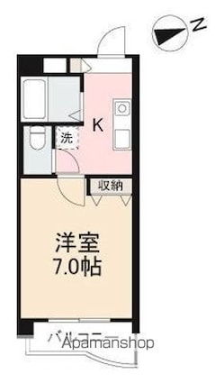 リビエール楠上[1K/24.75m2]の間取図