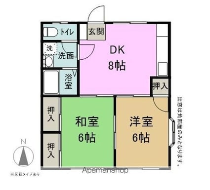 アメニティー県Ａ棟Ｂ棟[2DK/47.29m2]の間取図