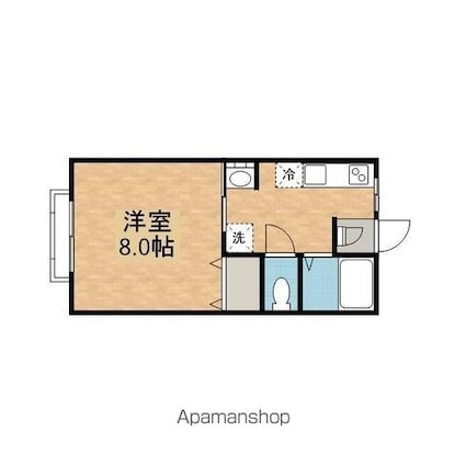 サニーハウスⅡ[1K/26.44m2]の間取図