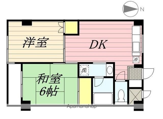 東京都武蔵野市緑町１丁目[2DK/44.53m2]の間取図