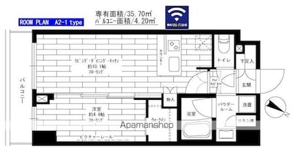ステージグランデときわ台アジールコート[1LDK/35.7m2]の間取図