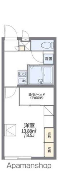 レオパレスオーセブン[1K/23.18m2]の間取図