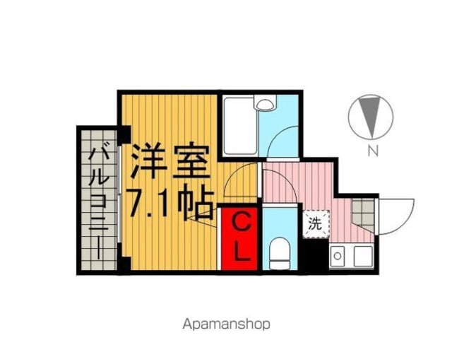 ラ・ヴェルデ上馬[1K/20.48m2]の間取図