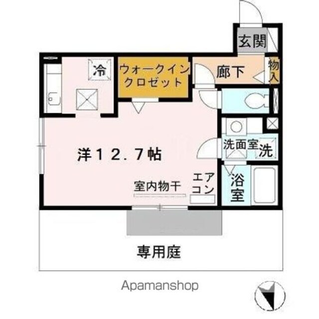 フォースクエア岡田[1R/34.76m2]の間取図