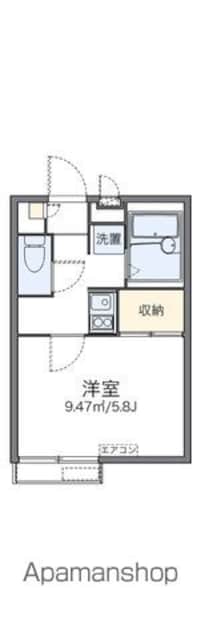 レオパレス上用賀三丁目[1K/19.87m2]の間取図