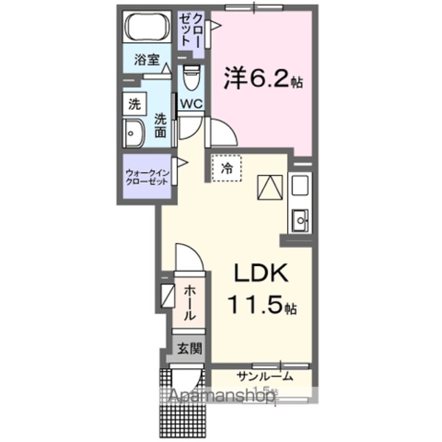 ノール　ペシェール[1LDK/43.61m2]の間取図