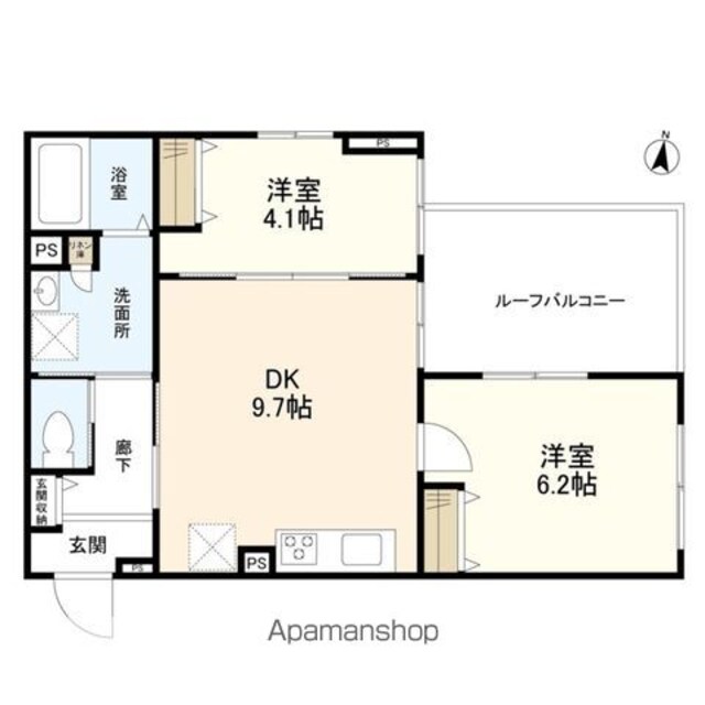 ウェルスクエアイズム明大前[2LDK/46.44m2]の間取図