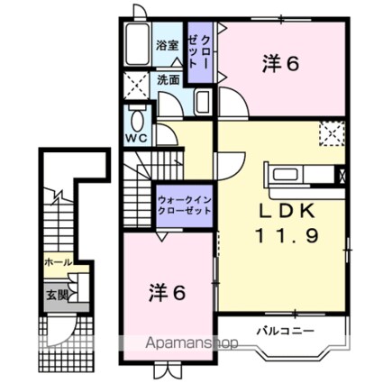 ラフィネ[2LDK/58.8m2]の間取図