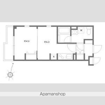 アルティザ上野毛[1DK/27.57m2]の間取図