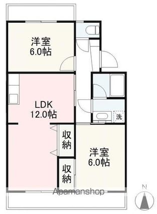 フジタハイツ[2LDK/53.96m2]の間取図