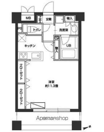 東京都中野区新井２丁目[1R/36.94m2]の間取図