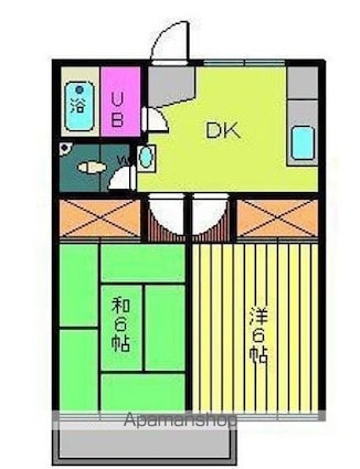 第３１杉フラット[2DK/36.45m2]の間取図
