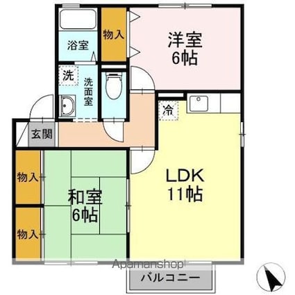 コスモス・ガーデン[2LDK/55.2m2]の間取図