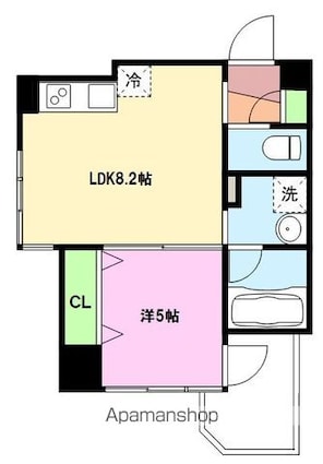 フェリシダ五橋[1LDK/29.06m2]の間取図