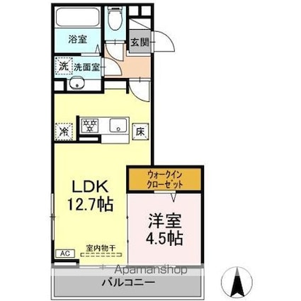 ＴＨＲＥＥ[1LDK/41.94m2]の間取図