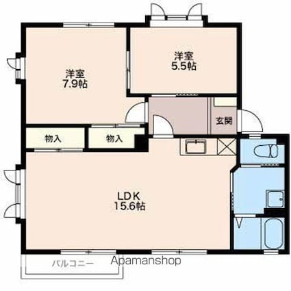 長野県長野市大字稲葉日詰[2LDK/62.63m2]の間取図
