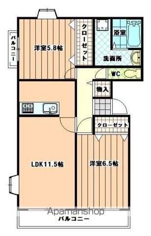 メープル香椎Bの間取り写真