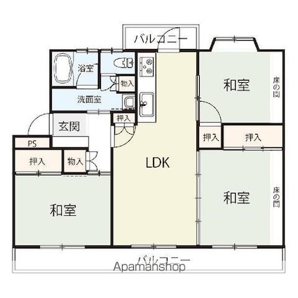 Ａｌｉｖｅｌｙ久松台[3LDK/74.25m2]の間取図