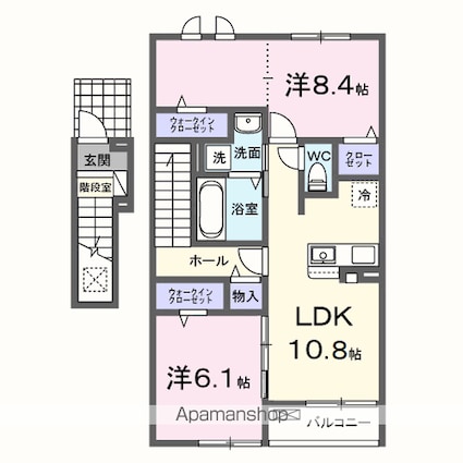 ジャスミン[2LDK/61.14m2]の間取図