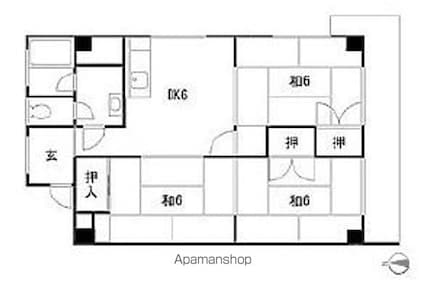 学園スカイマンション[2LDK/54.76m2]の間取図