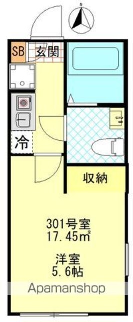 東京都板橋区蓮根２丁目[1K/17.45m2]の間取図
