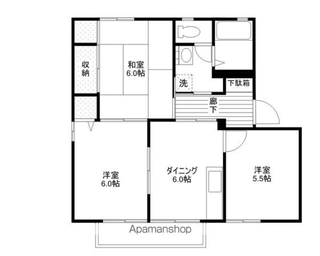 和歌山県和歌山市和歌浦東２丁目[3DK/50.75m2]の間取図