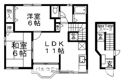 プレクール[2LDK/58.53m2]の間取図