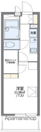 レオパレスヒルサイドフラット[1K/20.81m2]の間取図