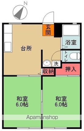 サンシティー平成[2DK/39.67m2]の間取図