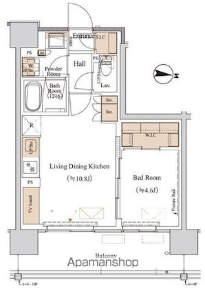 ブランシエスタ木場[1LDK/39.93m2]の間取図