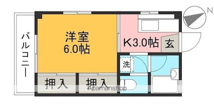 Ｚｉｎｇ　Ｄｅｓｉｇａｌ（ジングデジアル）[1K/22m2]の間取図