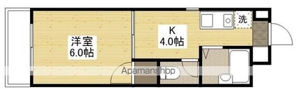 広島県広島市安佐南区中筋１丁目[1K/22.6m2]の間取図