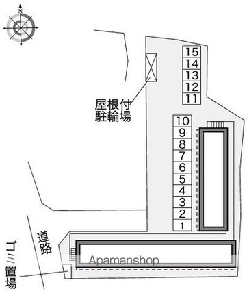 レオパレスプレアデス[1K/19.87m2]の配置図