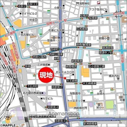 サン・名駅南ビル[1K/24.93m2]の配置図