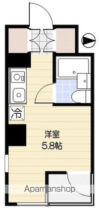 国分寺シティハイツ[1R/16.48m2]の間取図