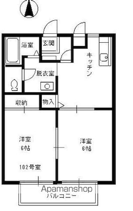 東京都杉並区今川３丁目[2DK/40.92m2]の間取図